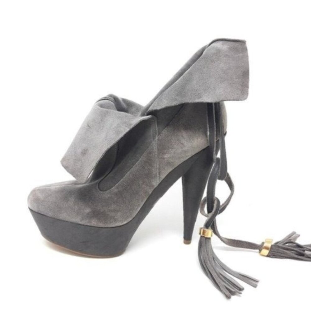 Colin Stuart Gray Tassle Platform Boot 9 - image 4